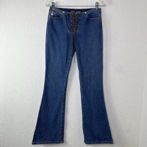 Vintage Guess Jeans Flare Leg Size 26, drawstring front, mid rise, retro, boho.